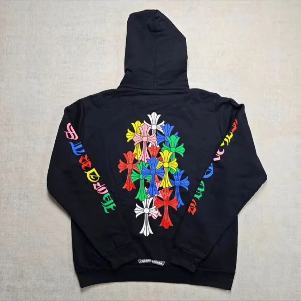 Chrome Hearts Black Sweatshirt with Vibrant Butterfly Design - Picture 1 of 4
